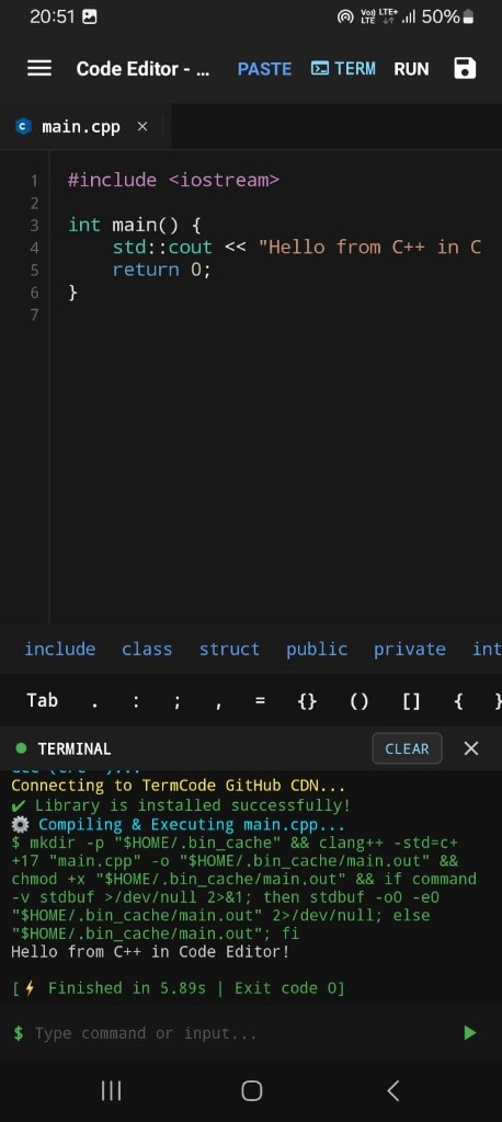 C++ Compilation and Terminal Output